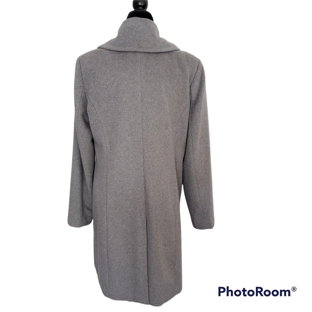 Cole Haan Signature Wool Blend Stand Up Collar Coat Snap closure fully lined - Picture 7 of 12